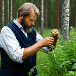 **

"A skilled herbalist, fully clothed in professional attire, carefully harvesting medicinal herbs in a lush Swedish forest. The scene should be bathed in the soft light of a summer afternoon. Focus on the detail of the plant life and the herbalist's knowledgeable expression. Safe for work, appropriate content, professional, modest, perfect anatomy, natural proportions, well-formed hands, proper finger count, natural body proportions, high quality, professional photography, family-friendly."

**